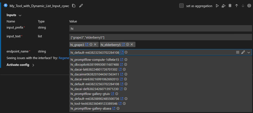 dynamic list function azure