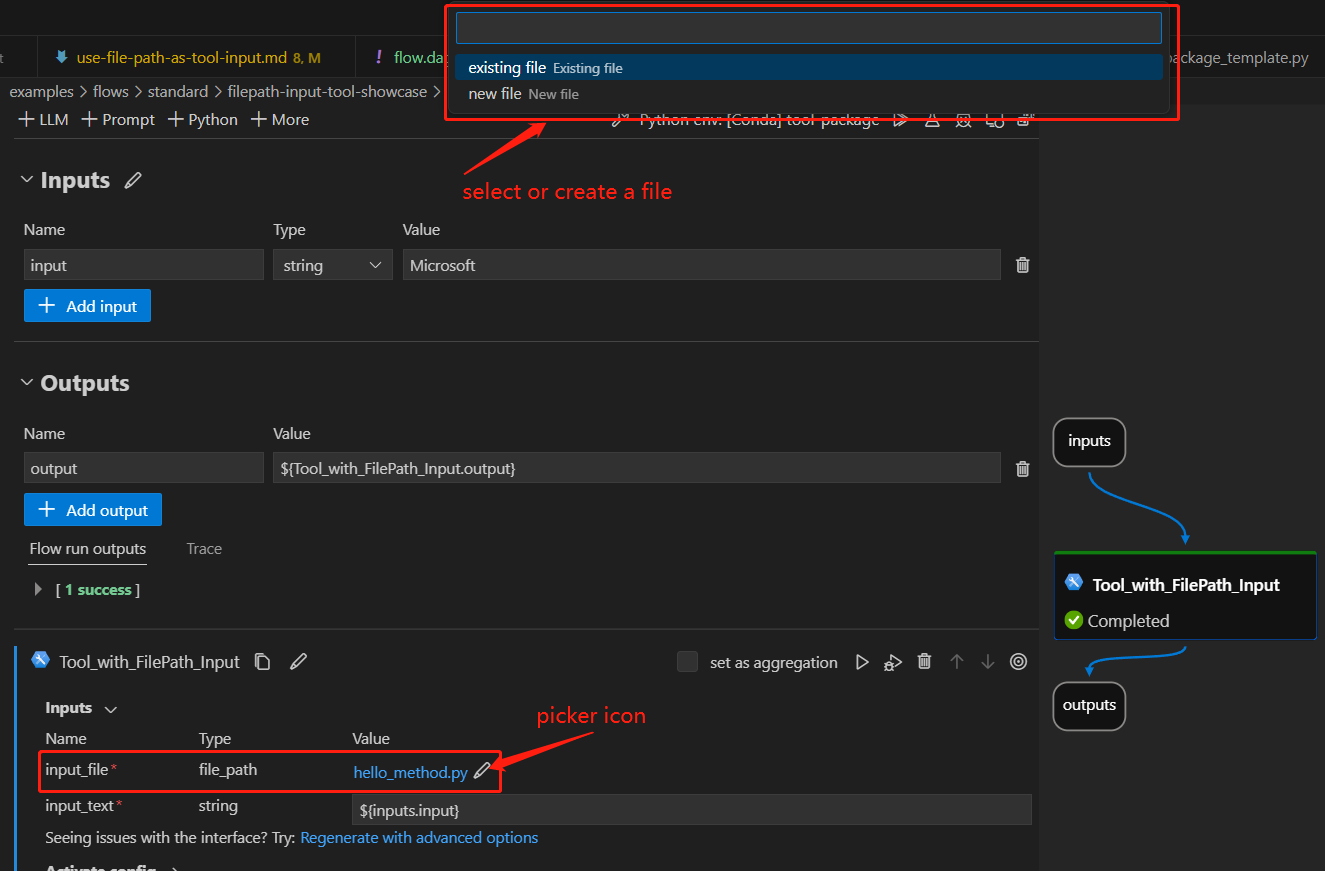 use file path in flow