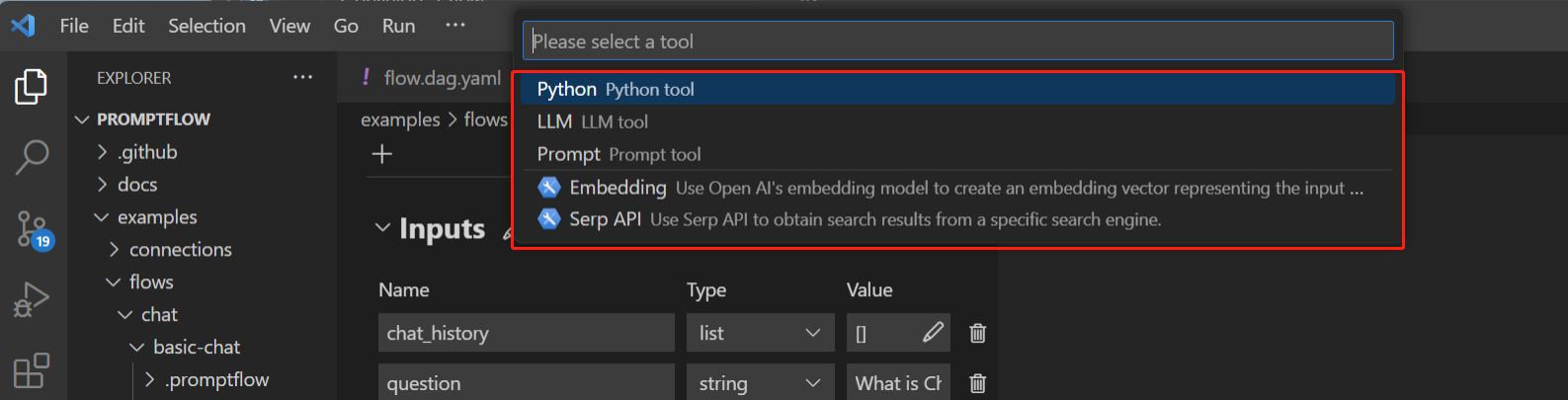 VSCode Extension tool list